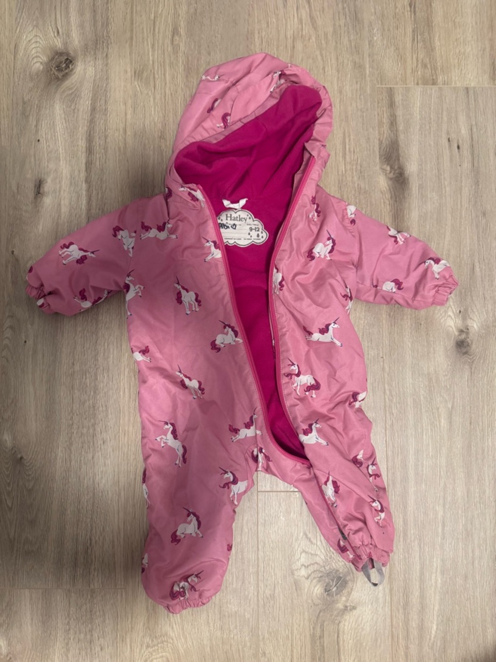 Hatley Pink Unicorn lined one piece